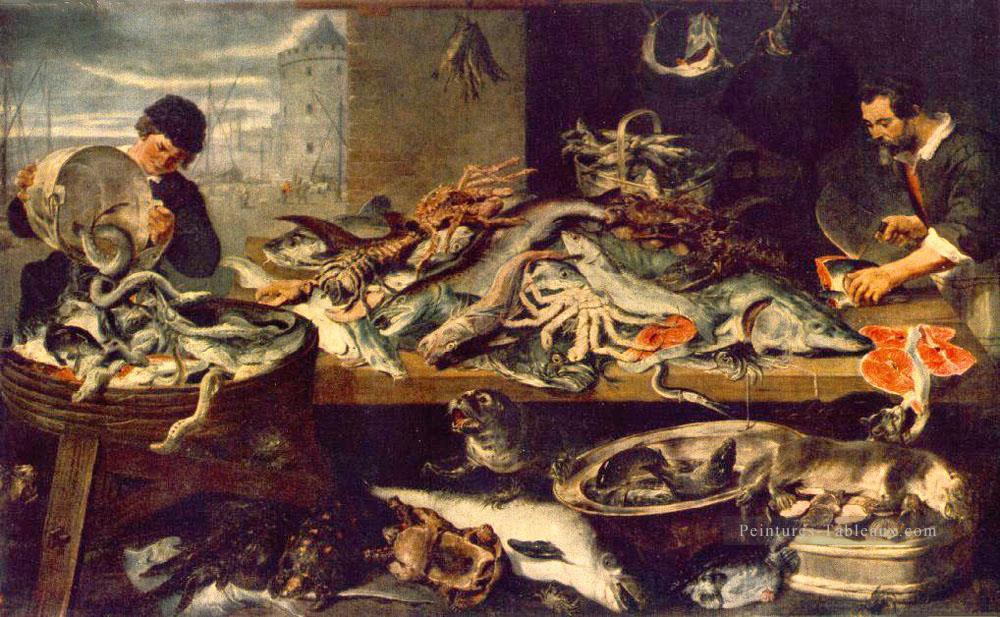 Poissonnerie Nature morte Frans Snyders Peintures à l'huile